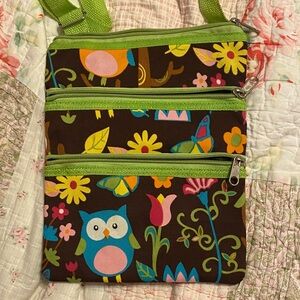 Colorful Owl Print Crossbody Bag